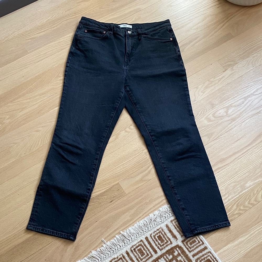 Mango Claudia Jeans - Slim + Cropped - Black Denim